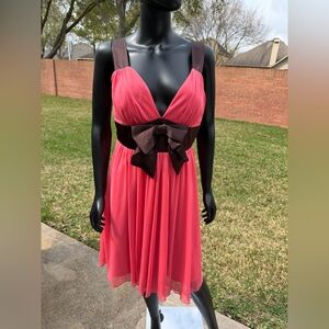 En Focus Elegant Pink and Brown Dress